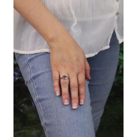 10k Yellow Gold Mystic Topaz & Diamond Ring Size 7 1/4 - Picture 4 of 7